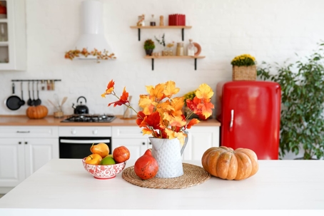 Fall decorations in the kitchen